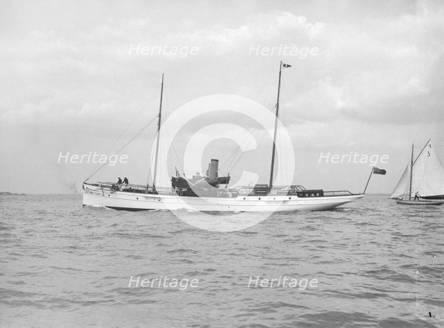 The steam yacht 'Claymore II' under way, 1913. Creator: Kirk & Sons of Cowes.