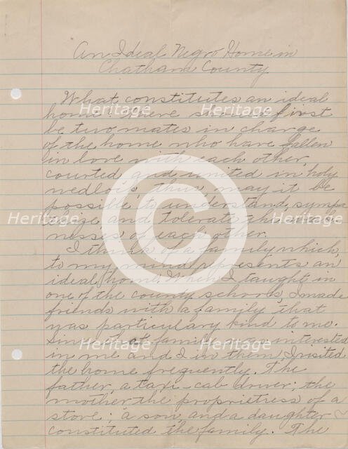 An Ideal Negro Home in Chatham County, 1940s. Creator: Melinda O. Smith.