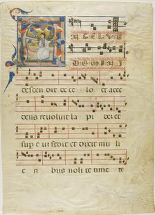 Angel in a Historiated Initial "A" from an Antiphonary, 1300/10. Creator: Unknown.