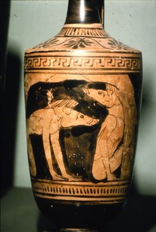 Greek Vase-Painting, Odysseus' crew Turning to  Pigs on Circe's Isle, c6th century BC.