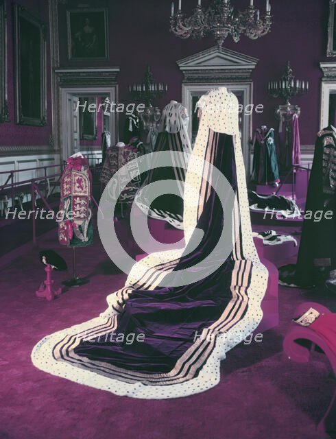 The coronation robes of Princess Margaret, worn at the coronation of Queen Elizabeth II, 1953. Creator: Arthur Charles Kirby Ware.