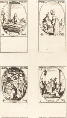 St. Germanus of Paris; St. Maximinus; St. Emmelia; St. Petronilla. Creator: Jacques Callot.
