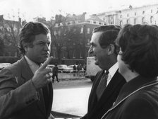 Senator Edward Kennedy with Denis Healey and his wife, St James's Park, London, 1974. Artist: Unknown