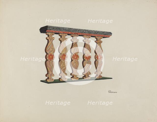 Choir Rail, 1938. Creator: Josephine C. Romano.