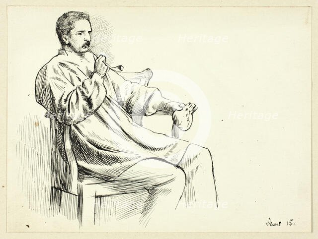 Seated Man Smoking Pipe, n.d. Creator: Henry Stacy Marks.