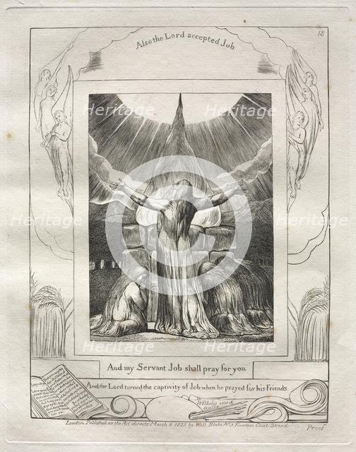 The Book of Job: Pl. 18, And my Servant Job shall pray for you, 1825. Creator: William Blake (British, 1757-1827).