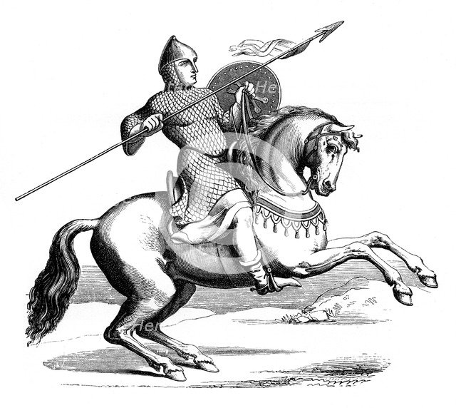 Knight in his hauberk, (1870), Artist: Unknown