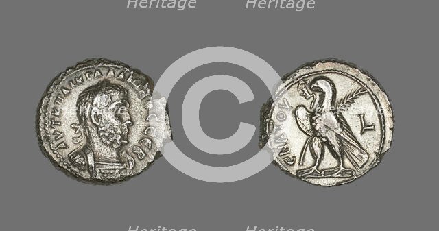 Tetradrachm (Coin) Portraying Emperor Gallienus, 261-262. Creator: Unknown.