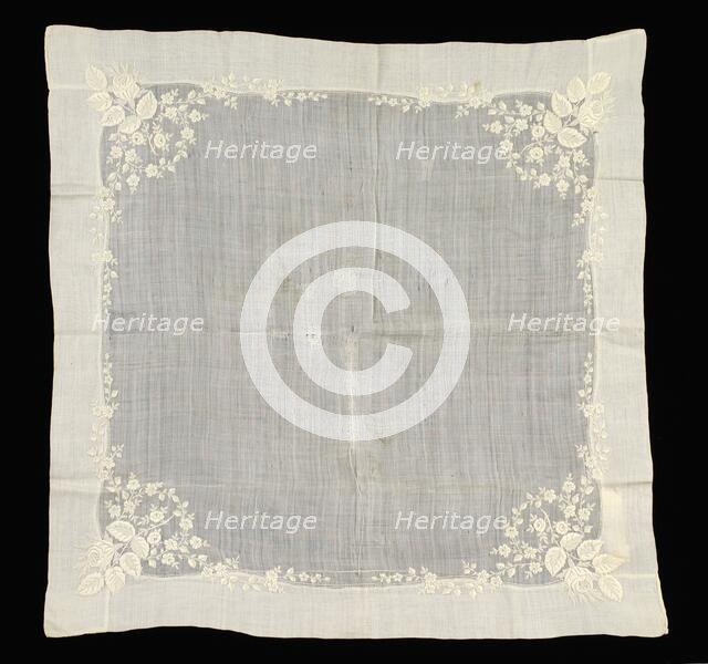 Handkerchief, American, 1840-60. Creator: Unknown.