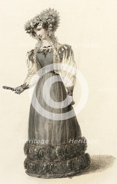 Fashion Plate (Evening Dress), 1827. Creator: Rudolph Ackermann.