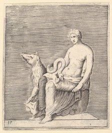 Figure with Pig and Serpent, published ca. 1599-1622. Creator: Unknown.