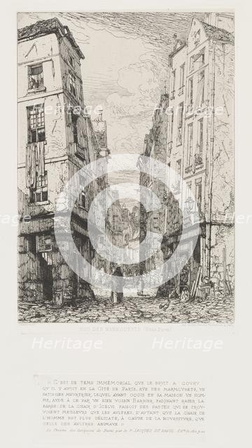 Rue des Marmousets (Old Paris), 1862. Creator: Maxime Lalanne (French, 1827-1886); A Cadart & F. Chevalier, rue Richelieu, 66 Paris.