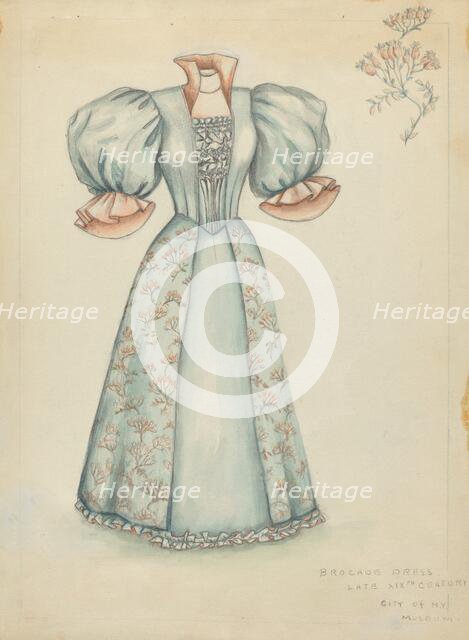 Brocade Dress, 1935/1942. Creator: Fanchon Larzelere.