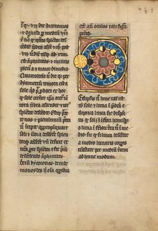 Diagram with the Sun and the Phases of the Moon; De Natura Avium; De Pastoribus..., 1277 or after. Creator: Unknown.