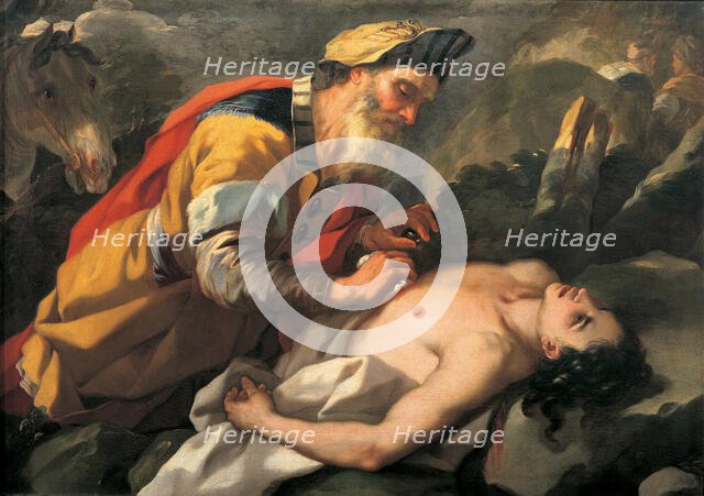 The Good Samaritan, ca 1705. Creator: Malinconico, Nicola (Nicolò) (1663-1726).