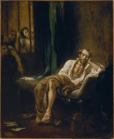 Tasso in the Madhouse (Tasso in Ospedale di Sant'Anna at Ferrara), 1839. Creator: Delacroix, Eugène (1798-1863).