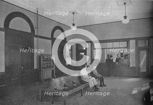 Waiting room, Redlands Station, California, 1926. Artist: Unknown.