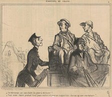 Ce messieurs ont ... du gibier a déclarer? ..., 19th century. Creator: Honore Daumier.