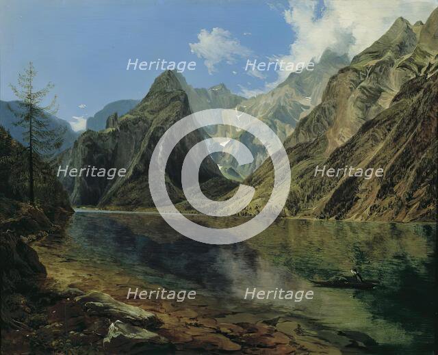 The Königssee with the Watzmann, 1837. Creator: Adalbert Stifter.