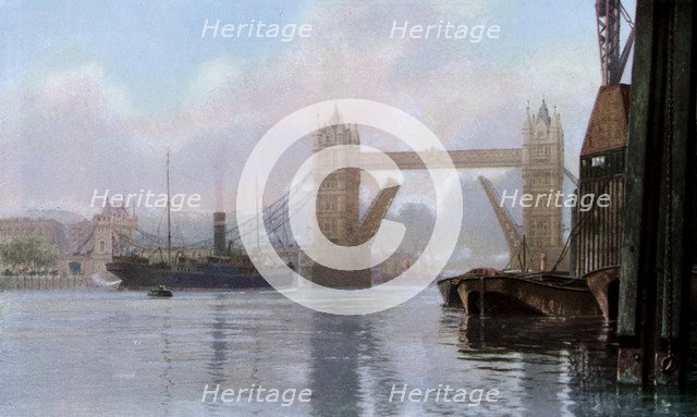 Tower Bridge, London, c1930s. Artist: Unknown