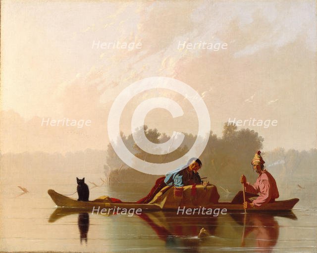 Fur Traders Descending the Missouri, 1845. Creator: George Caleb Bingham.