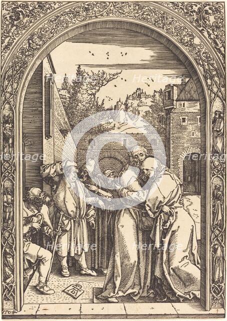 Joachim and Anna at the Golden Gate, 1504. Creator: Albrecht Durer.
