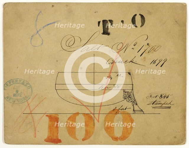 Design for Salt Dish No. 1700, 1867/68. Creator: Tiffany & Co.