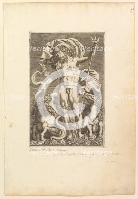 Neptune Between Two Sea Horses, ca. 1560-80. Creator: Unknown.