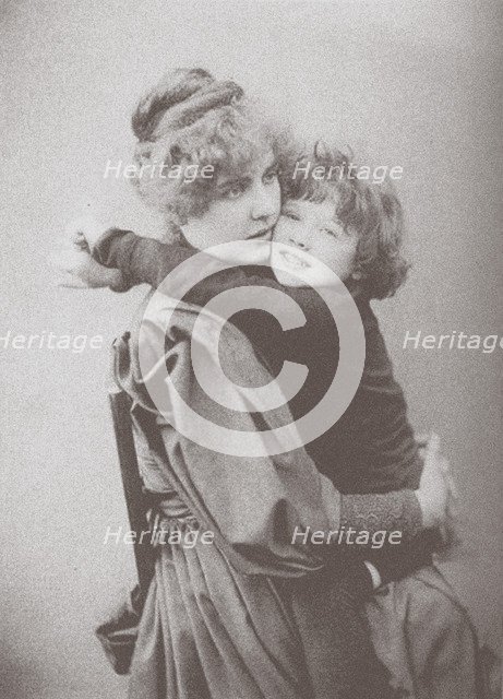 Constance Wilde with son Cyril. Artist: Anonymous  