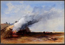 Burning of an Old Boat, 19th century. Creator: Francis Danby.