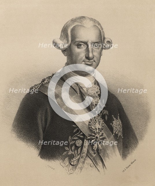 Charles IV (1748-1817), King of Spain from 1788-1808, son of Charles III, engraving 1870.