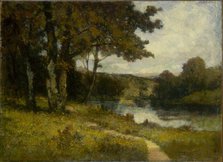 Untitled (landscape, trees near river), 1891. Creator: Edward Mitchell Bannister.