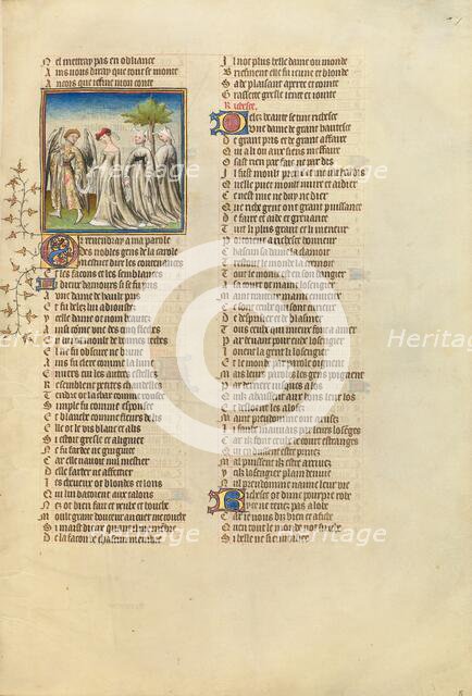 The God of Love Leads a Dance; Roman de la Rose, about 1405. Creator: Unknown.