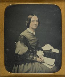 Portrait of a Seated Woman with Ringlets, about 1857. Creator: William Hardy Kent.