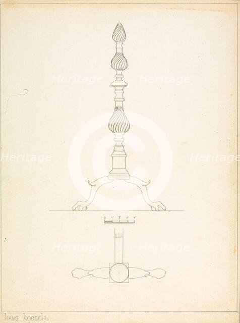 Andiron (one of pair), c. 1937. Creator: Hans Korsch.