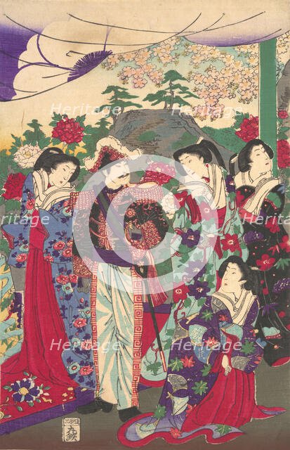 Emperor among Court Ladies, ca. 1880., ca. 1880. Creator: Chikanobu Yoshu.