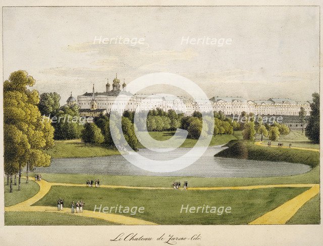 The Catherine Palace in Tsarskoye Selo, 1821-1822. Artist: Martynov, Andrei Yefimovich (1768-1826)