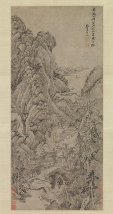 Travelers among Streams and Mountains, probably 1670s. Creator: Wu Li.