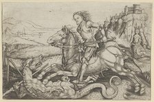 St. George and the Dragon, 1480-90. Creator: Master AG.