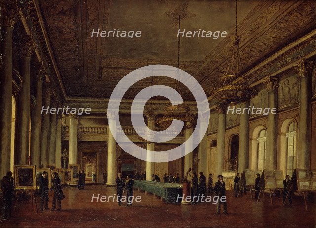 Interior view of the Dmitry Naryshkin's House during a meeting of the Society for the Encouragement of Arts, 1825. Artist: Chernetsov, Nikanor Grigoryevich (1805-1879)