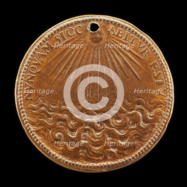 Sun Shining on Sea [reverse], 1552 or after. Creator: Pietro Paolo Galeotti.