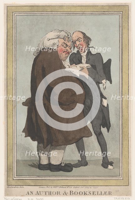 An Author & Bookseller, July 14, 1797., July 14, 1797. Creator: Thomas Rowlandson.
