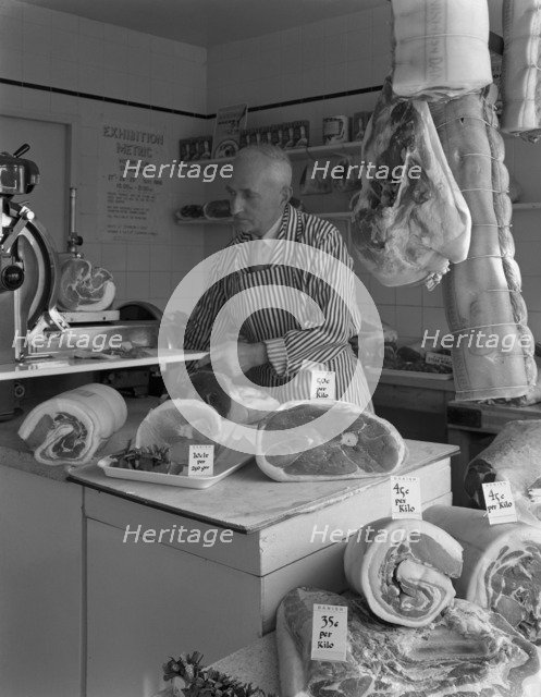 The new metric system of selling bacon, 1966.  Artist: Michael Walters