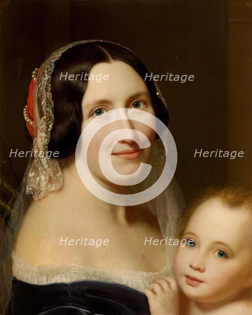 Lady Gordon and her Child, c1858. Creator: John Phillip.