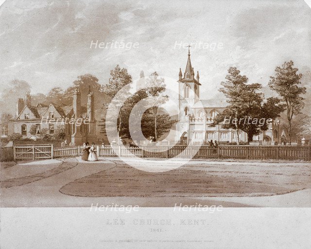 Church of St Margaret, Lee, Lewisham, London, 1841.                                        Artist: George Childs