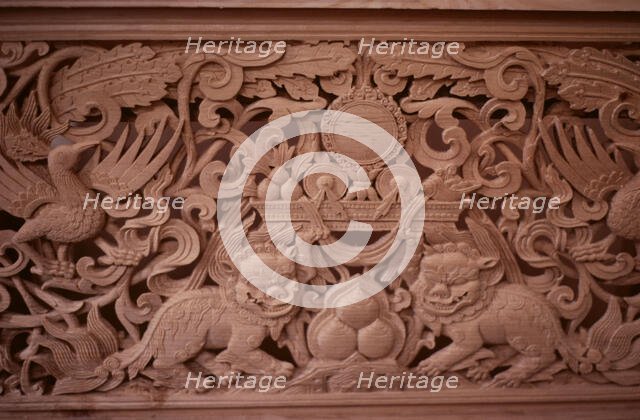 Tibetan refugee wood carving project, Dharamsala, India, 1988. Creator: Amanda Waite.