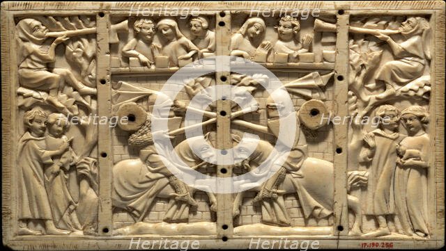 Plaque from a Casket with Jousting Scenes, French, ca. 1320-40. Creator: Unknown.