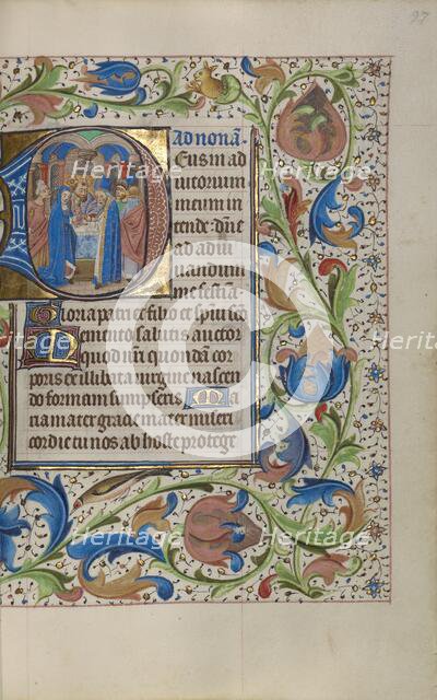 Initial D: The Presentation in the Temple; Book of Hours, about 1450-1455. Creator: Master of the Lee Hours.