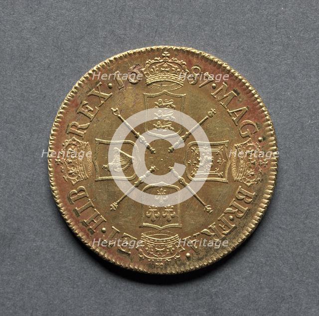 Two Guineas (reverse), 1687. Creator: Unknown.