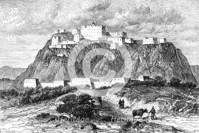 The Potala palace in Lhasa, Tibet, in the 17th century, (c1890). Artist: Unknown